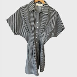 Tobie button front pleated shirt dress by Exquise.
